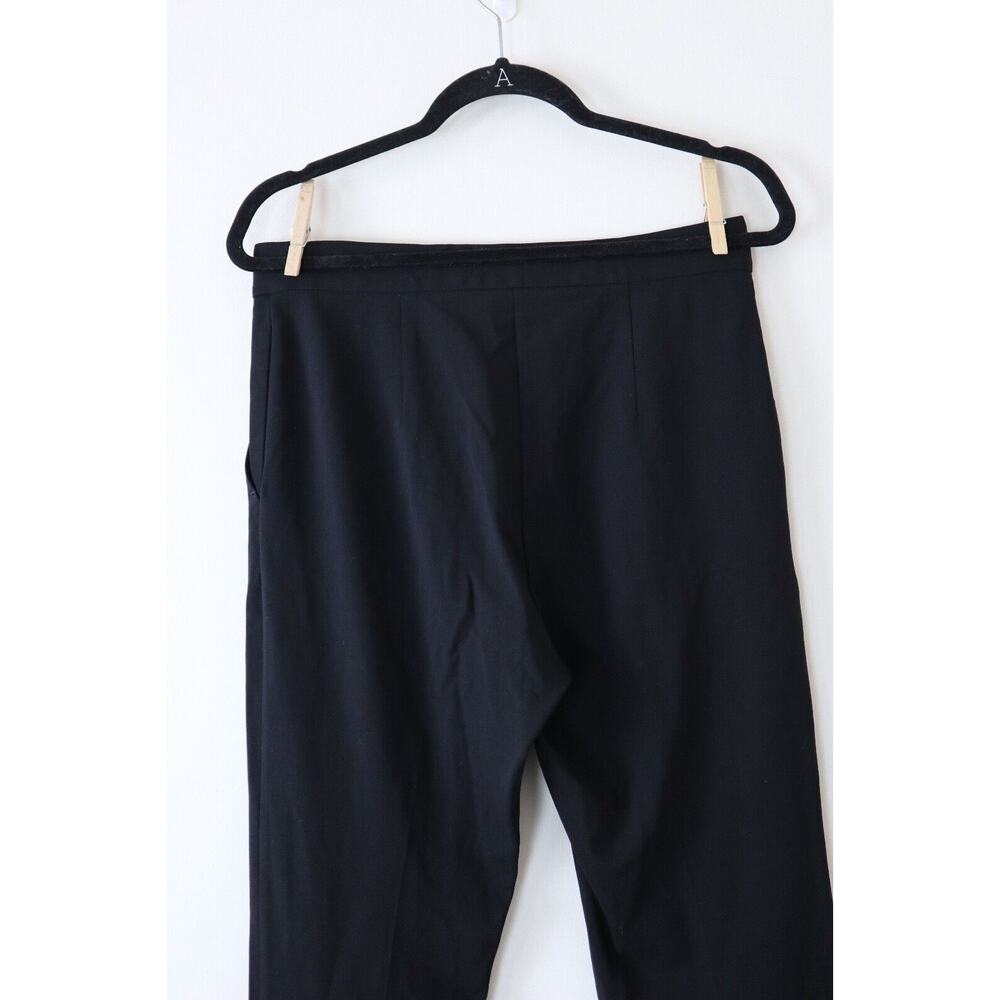 Max Mara US 10 Slim Leg Stretch Pants Flat Front Black - Picture 7 of 11
